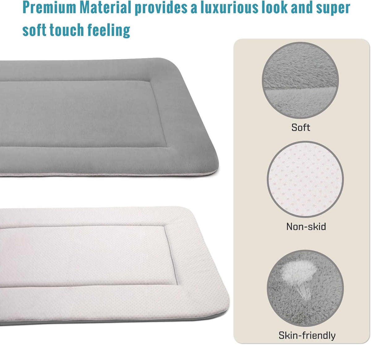 Magic Dog Soft Large Bed Crate Pad Mat, 42 Inches Machine Washable Pet Bed With Non-Slip Bottom