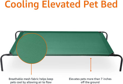 Amazon Basics Cooling Breathable Elevated Dog Bed with Durable Metal Frame, for Large Dogs