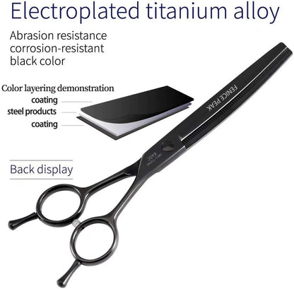 Fenice Peak Professional Dog Grooming Scissors Pet Curved Thinning Shears 7.0'' Extremely Sharp