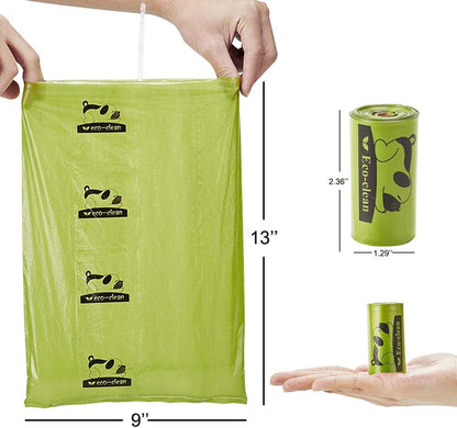 ECO-CLEAN Dog Poop Bags, 24 Rolls/360 Bags with Dispenser, Dog Waste Bags, Unscented, Leak-Proof