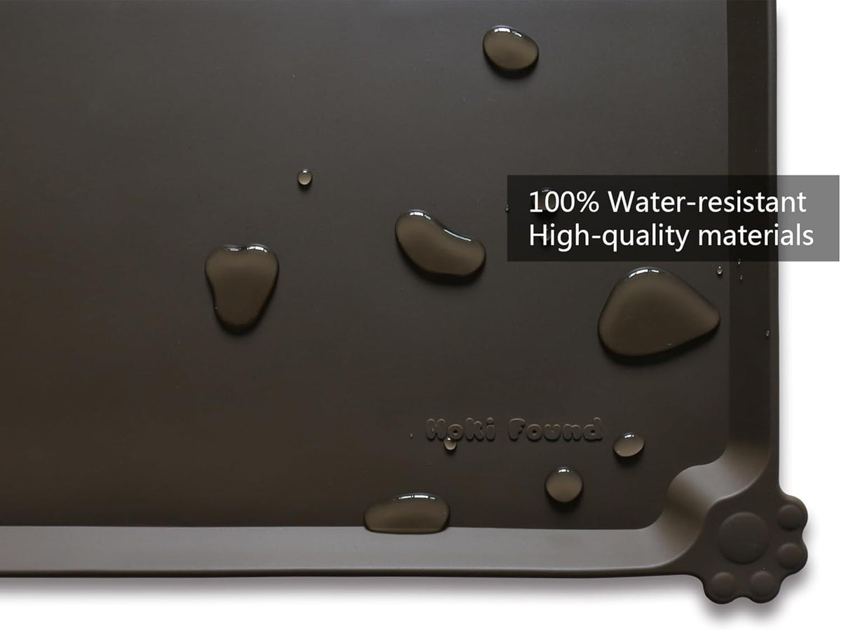 Hoki Found L Silicone Pet Food Mats Tray - Non Slip Dog Cat Bowl Mats Placemat - Pet Feeding Mat