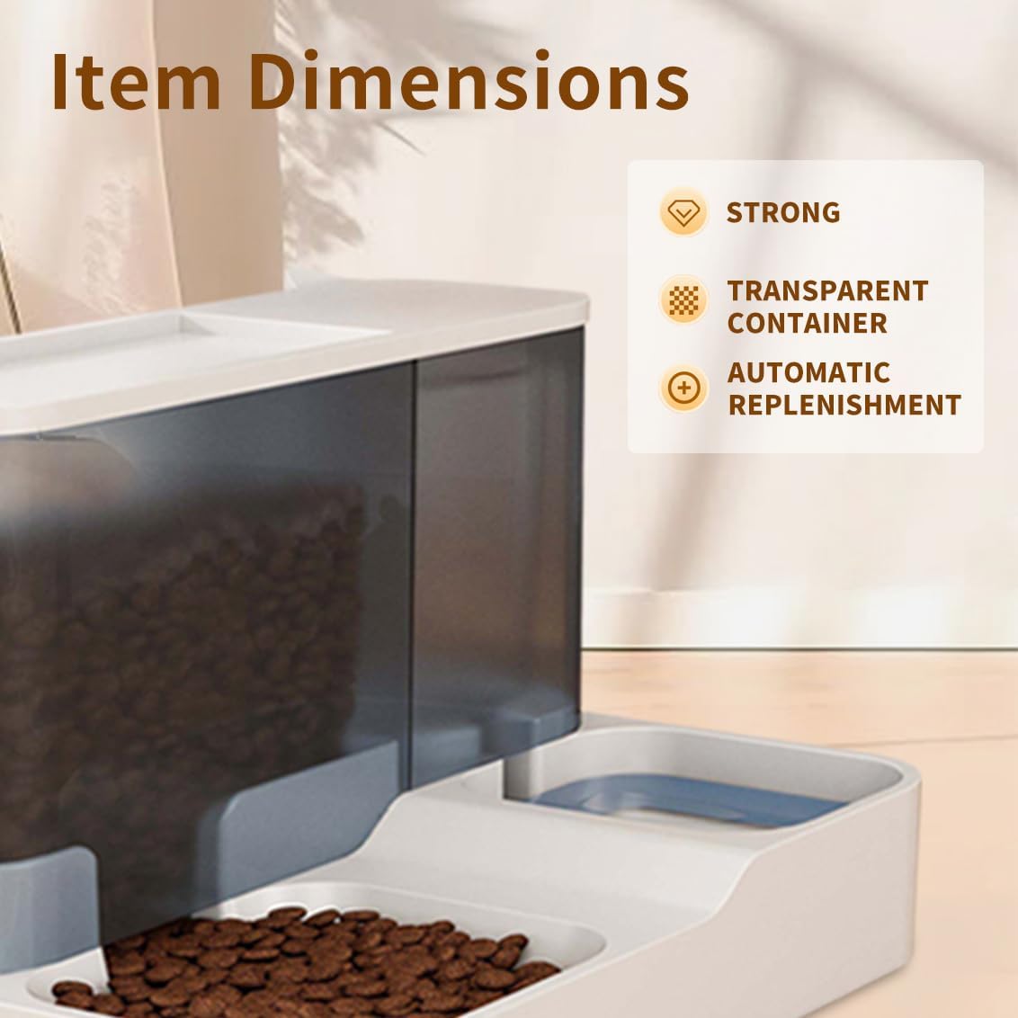 FAMILY'S BACKYARD Cat Bowls for Indoor,Automatic Cat Feeder,Dog Food Dispenser,Fully Enclosed Water
