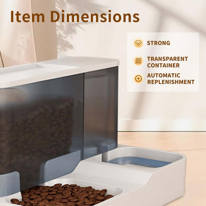 FAMILY'S BACKYARD Cat Bowls for Indoor,Automatic Cat Feeder,Dog Food Dispenser,Fully Enclosed Water