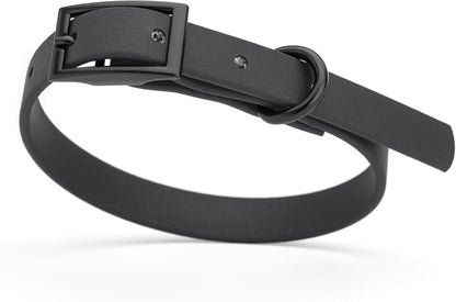 Dogline Biothane Waterproof Dog Collar Strong Coated Nylon Webbing with Black Hardware Odor- Proof