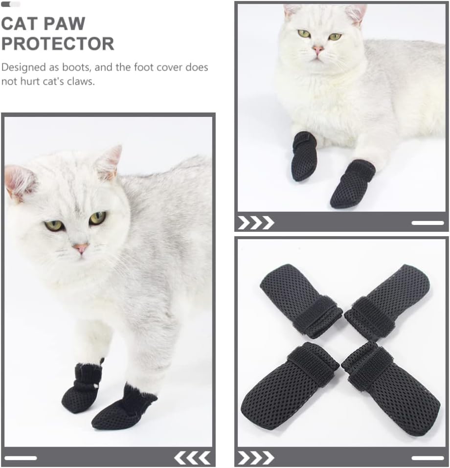 Cat Booties to Prevent Scratching: 4pcs AntiScratch Cat Claw Covers for Feeding Medicine, Pet