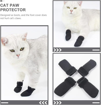 Cat Booties to Prevent Scratching: 4pcs AntiScratch Cat Claw Covers for Feeding Medicine, Pet
