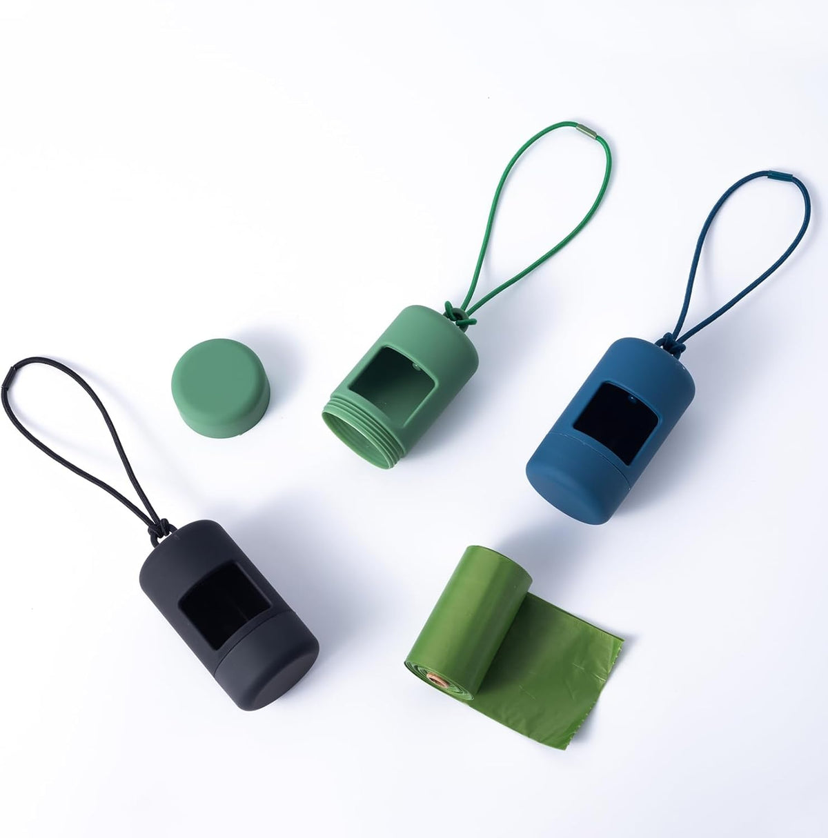 SLSON 3Pack Dog Poop Bag Holder for Leash Lightweight Pet Waste Bag Dispenser with Leash Attachment