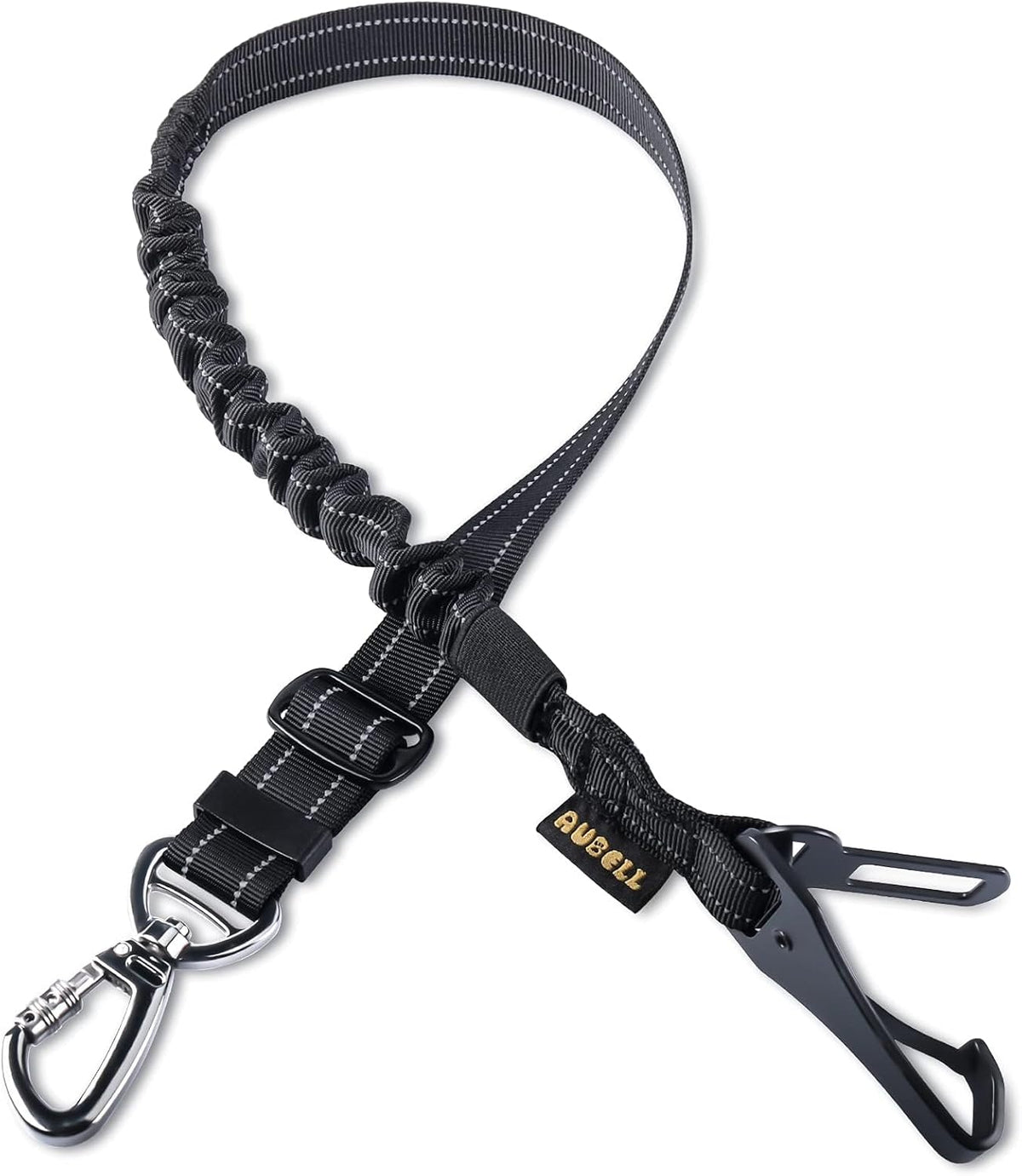 AUBELL Dog Seat Belt for Car,Updated 3-in-1 Adjustable Reflective Bungee Heavy Duty Dog Car Harness