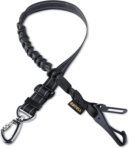 AUBELL Dog Seat Belt for Car,Updated 3-in-1 Adjustable Reflective Bungee Heavy Duty Dog Car Harness