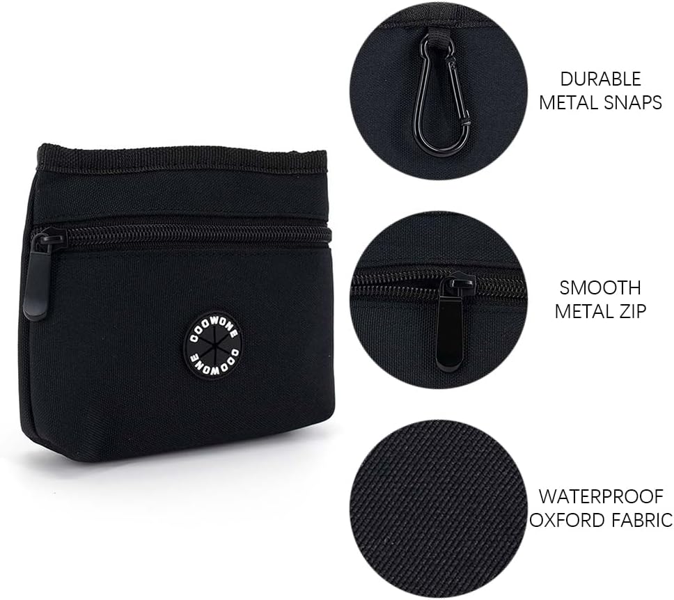 COOWONE Dog Treat Pouch with Pet Training Clicker, Detachable Dog Puppy Training Treat Bag, 900D