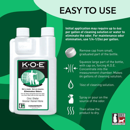 Odorcide, Thornell KOE Kennel Odor Eliminator Concentrate, Great for Cages, Runs, Floors & More