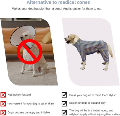 Dog Pyjamas PJS Sweater Clothes and Home Clothing Suitable for Medium to Large Breeds of Dogs, Dog