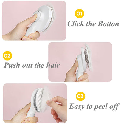 Self Cleaning Slicker Brush for Dogs and Cats, Pet Grooming Hair Brush, Removes Undercoat, Loose