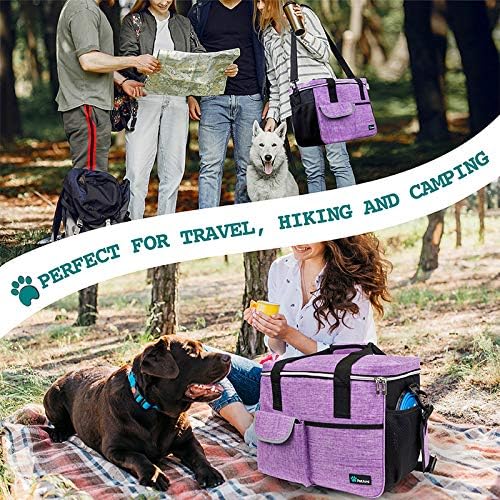 PetAmi Dog Travel Bag, Travel Pet Bag Organizer, Dog Food Travel Bag with Food Container and Bowls