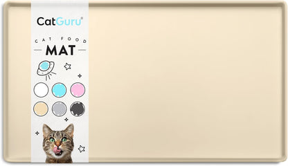 CatGuru Cat Food Mat, Small & Large Pet Feedingd Mat, 100% Waterproof Cat Mats for Food and Water