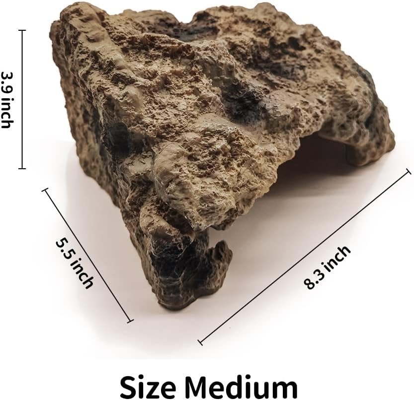 Reptile Simulation Rock Cave Hideouts Terrarium Habitat Décor Bearded Dragon Hideout for Turtles