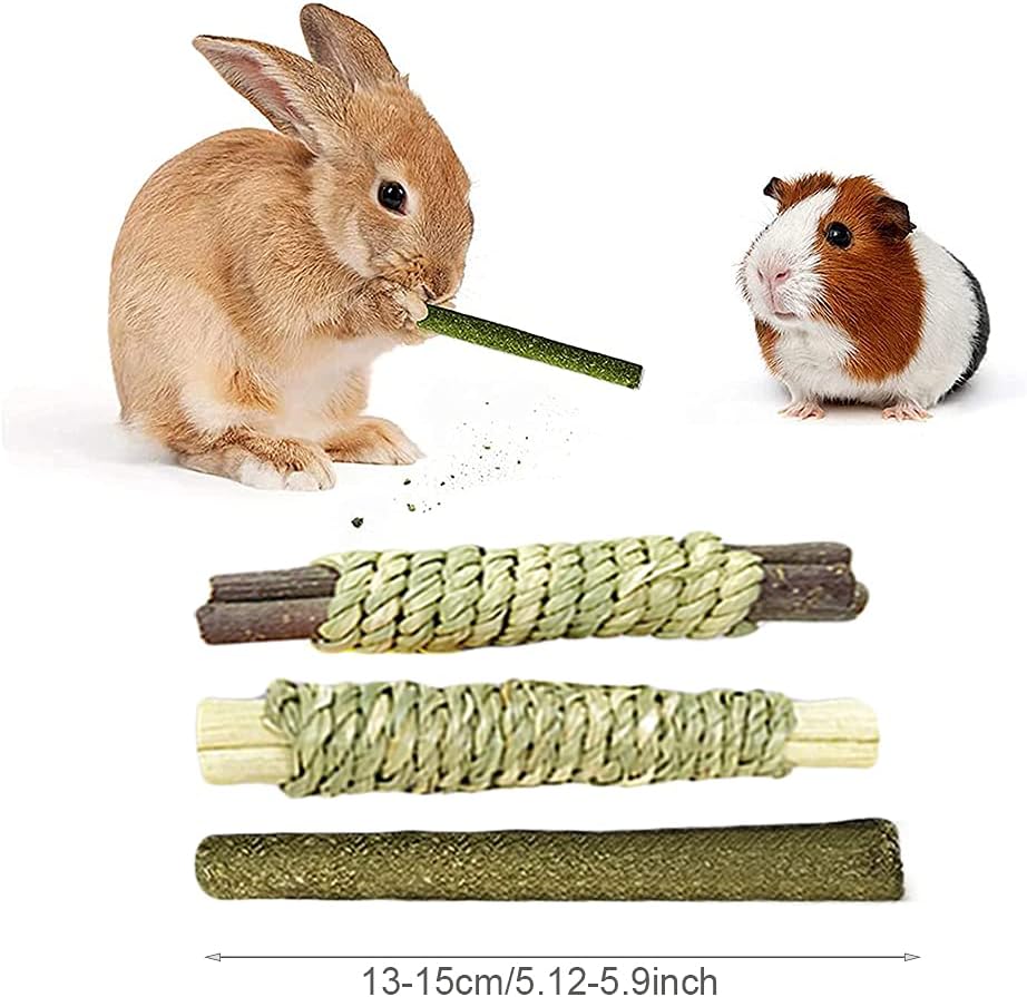 Rabbit Toys, 3 Types Hamster Chew Toys for Teeth Grinding, Improve Dental Health, Best Bunny Toys