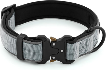 Plutus Pet Tactical Dog Collar, Reflective, Adjustable Heavy Duty Dog Collar, Soft Padded and