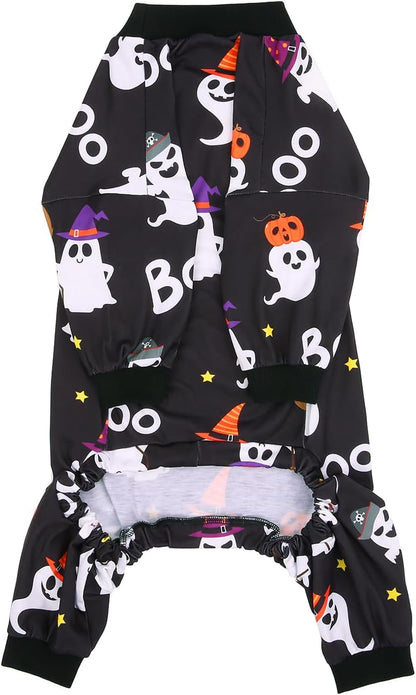 HDE Dog Pajamas One Piece Jammies Jumpsuit Pet Clothes Outfit Stretchy Lightweight Comfy Shirt Pjs
