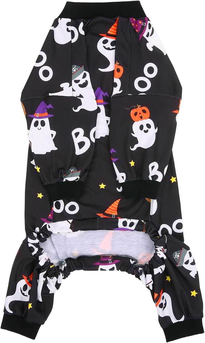 HDE Dog Pajamas One Piece Jammies Jumpsuit Pet Clothes Outfit Stretchy Lightweight Comfy Shirt Pjs