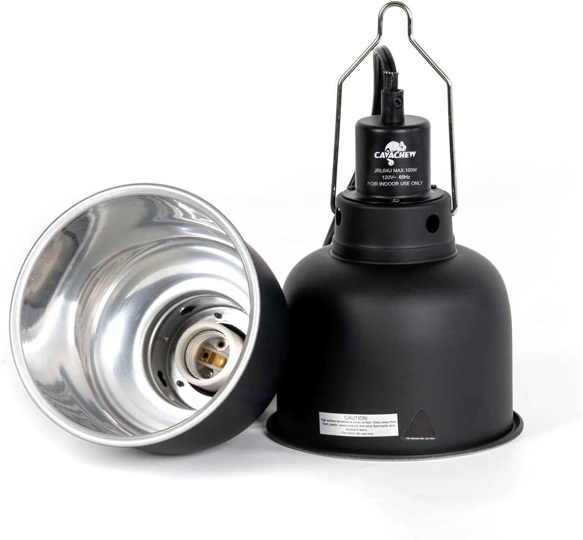 2 Pack Reptile Light Fixture, 5.5in Deep Dome Reptile Lamp Fixture, Optical Reflection Cover