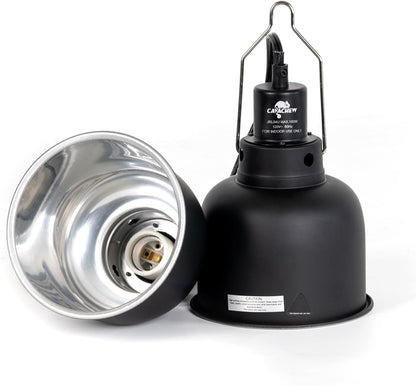 2 Pack Reptile Light Fixture, 5.5in Deep Dome Reptile Lamp Fixture, Optical Reflection Cover
