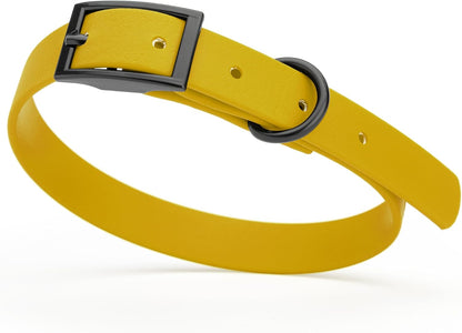 Dogline Biothane Waterproof Dog Collar Strong Coated Nylon Webbing with Black Hardware Odor- Proof