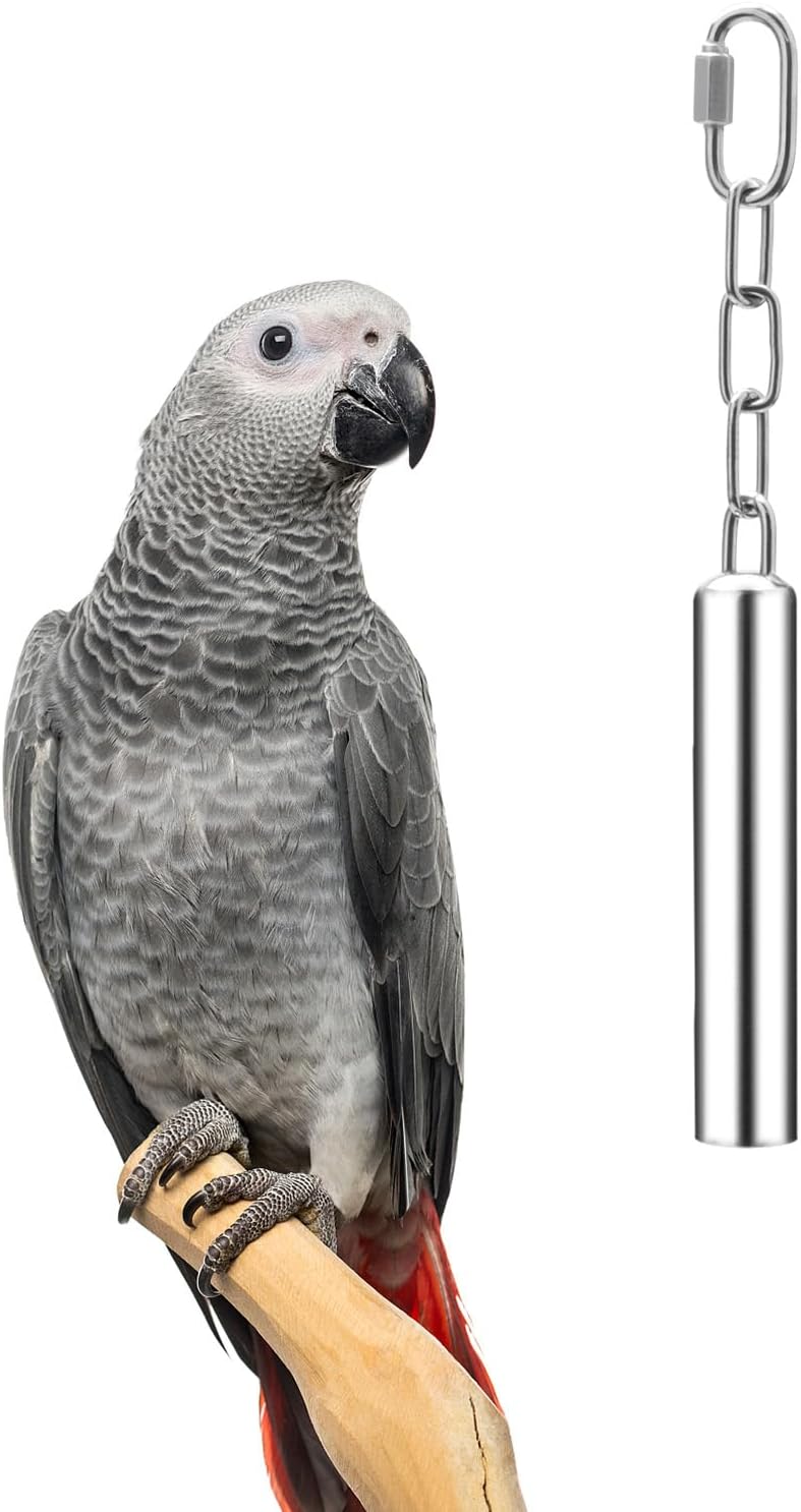 Stainless Steel Bell Toy Bird Cage Hanging Bite Toy for Parrot Parakeet Budgie Cockatiel Conure