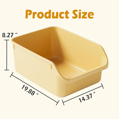 SpaceTime Large Cat Litter Box with High Sides,Cat Boxes for Indoor Cats,Cat Litter Pan for