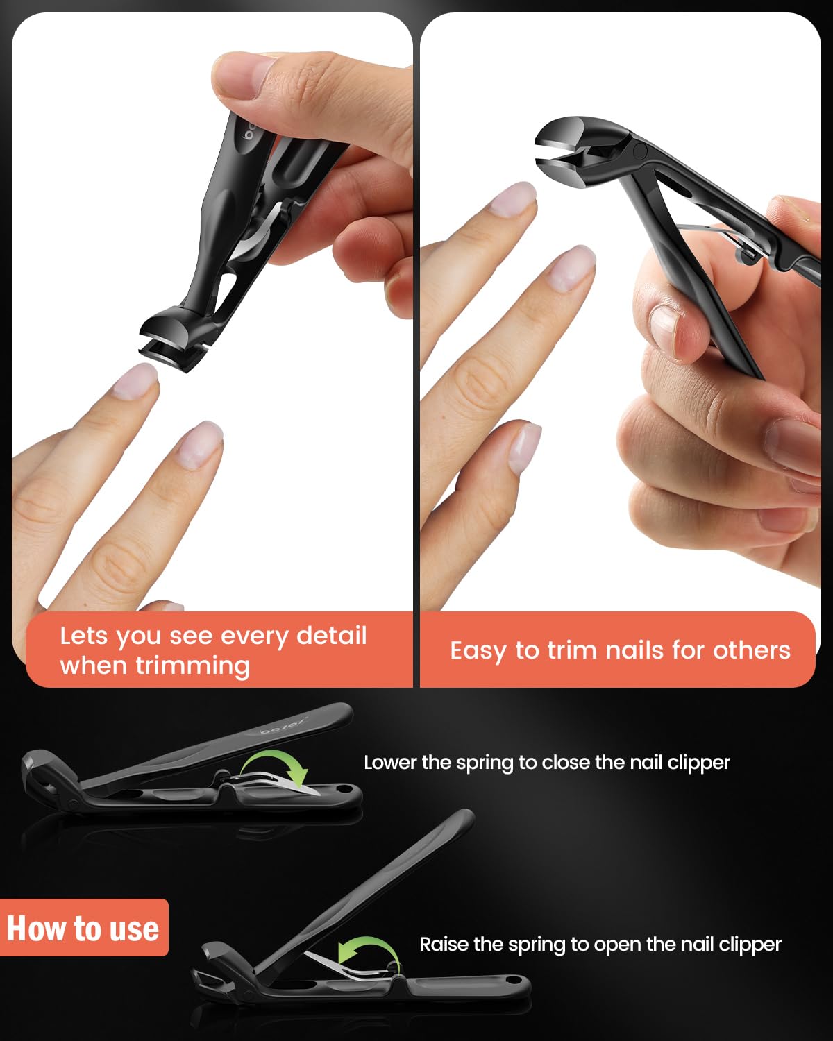 BEZOX Angled Toenail Clippers for Thick Toenails – Long Handle Toe Nail Clippers for Thick Nails