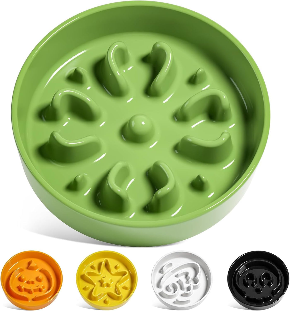 LE TAUCI Ceramic Slow Feeder Dog Bowls Small Breed, 0.6 Cups Dog Food Dish for Fast Eaters, Puzzle