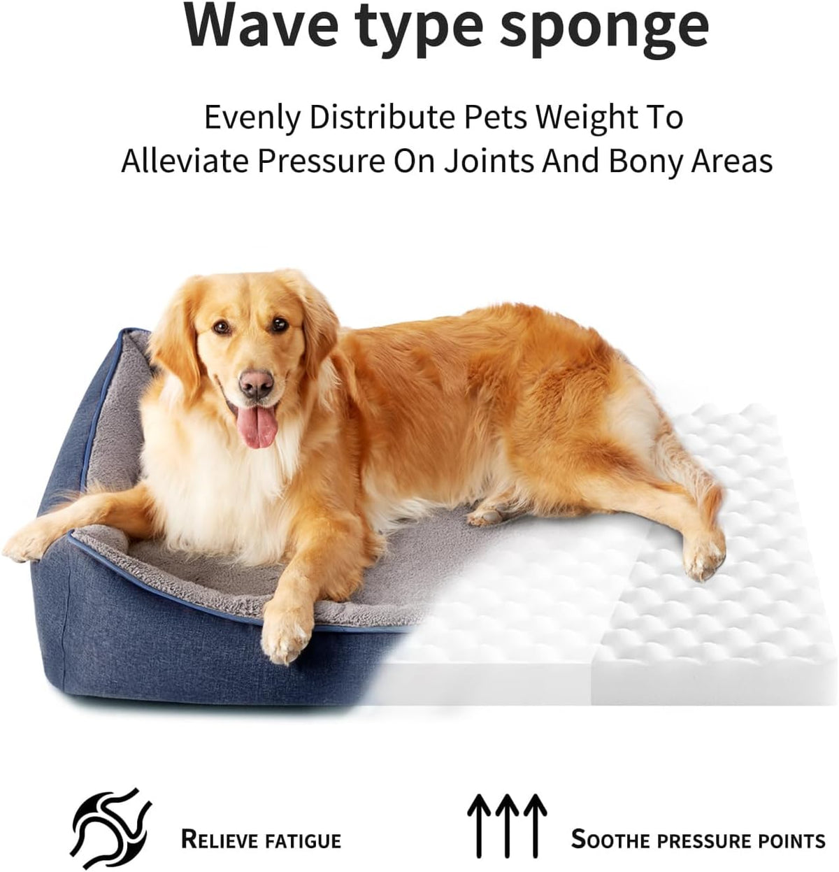 Orthopedic Dog Beds for Medium Dogs, Durable Egg Crate Foam Sofa Dog Bed wit Washable Removable