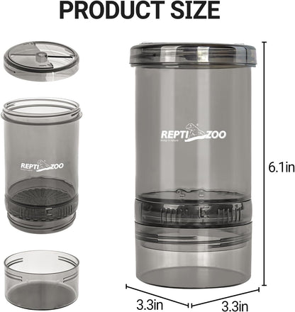 REPTI ZOO Reptile Cricket Calcium Powder Mixer, Cricket Keeper Shaker for Bearded Dragon Gecko