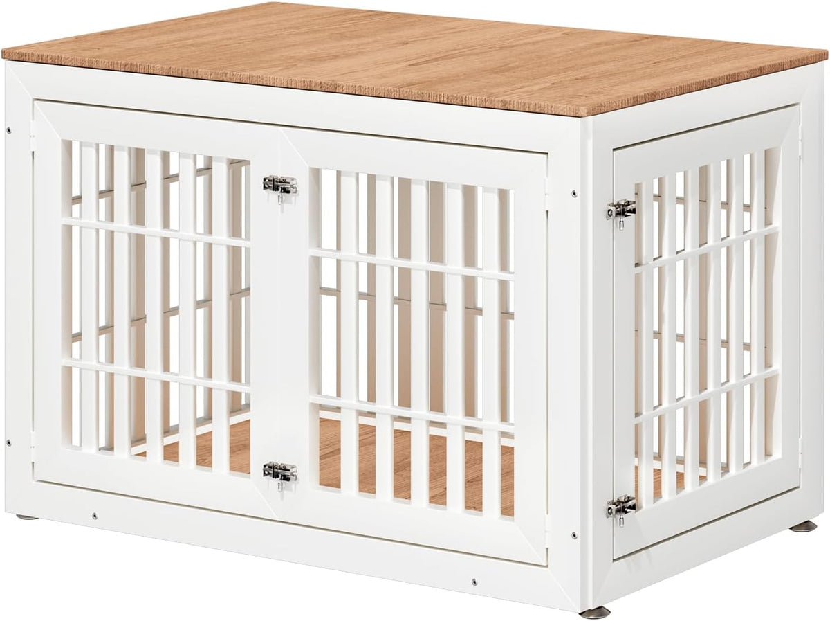 48" Heavy Duty Dog Crate Furniture for Small,Medium and Large Dogs,Rustic Wooden Dog Cage Kennel