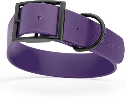 Dogline Biothane Waterproof Dog Collar Strong Coated Nylon Webbing with Black Hardware Odor- Proof