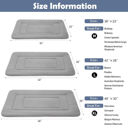 JoicyCo Soft Dog Crate Bed Pad Mat, 48 in Non-Slip Bottom Washable for Extra Large Dogs, Pet