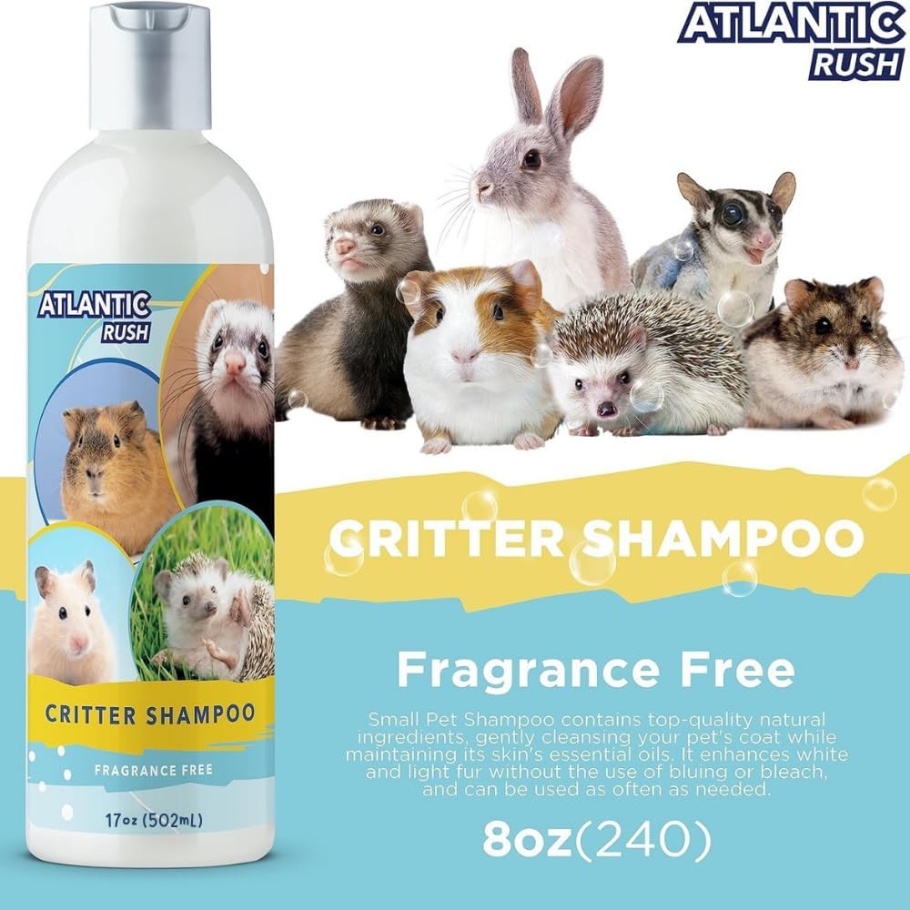Critter Shampoo for Small Pets - 17 oz Small Animal Fragrance & Detergent Free Shampoo - Sensitive