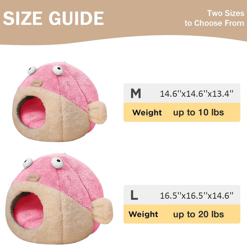 Cat Beds for Indoor Cats - Cat Bed Cave with Removable Washable Cushioned Pillow, Soft Plush