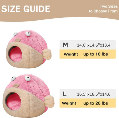Cat Beds for Indoor Cats - Cat Bed Cave with Removable Washable Cushioned Pillow, Soft Plush