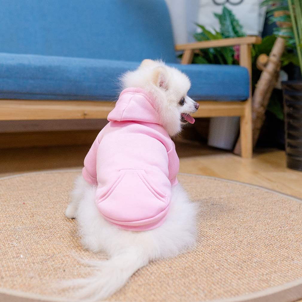 KOOLTAIL Basic Dog Hoodie - Soft and Warm Dog Hoodie Sweater with Leash Hole and Pocket, Dog Winter
