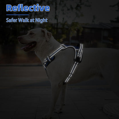 PUPTECK No Pull Dog Harness for Large, Adjustable Reflective Dog Harness with Handle Easy Control