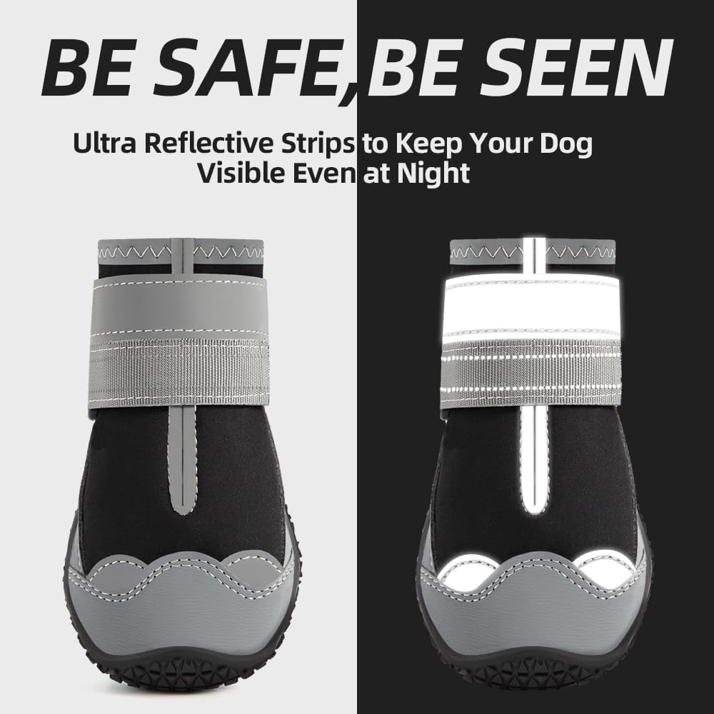 Dog Shoes for Small Dogs, Dog Boots & Paw Protectors for Hardwood Floors, Outdoor Dog Booties for