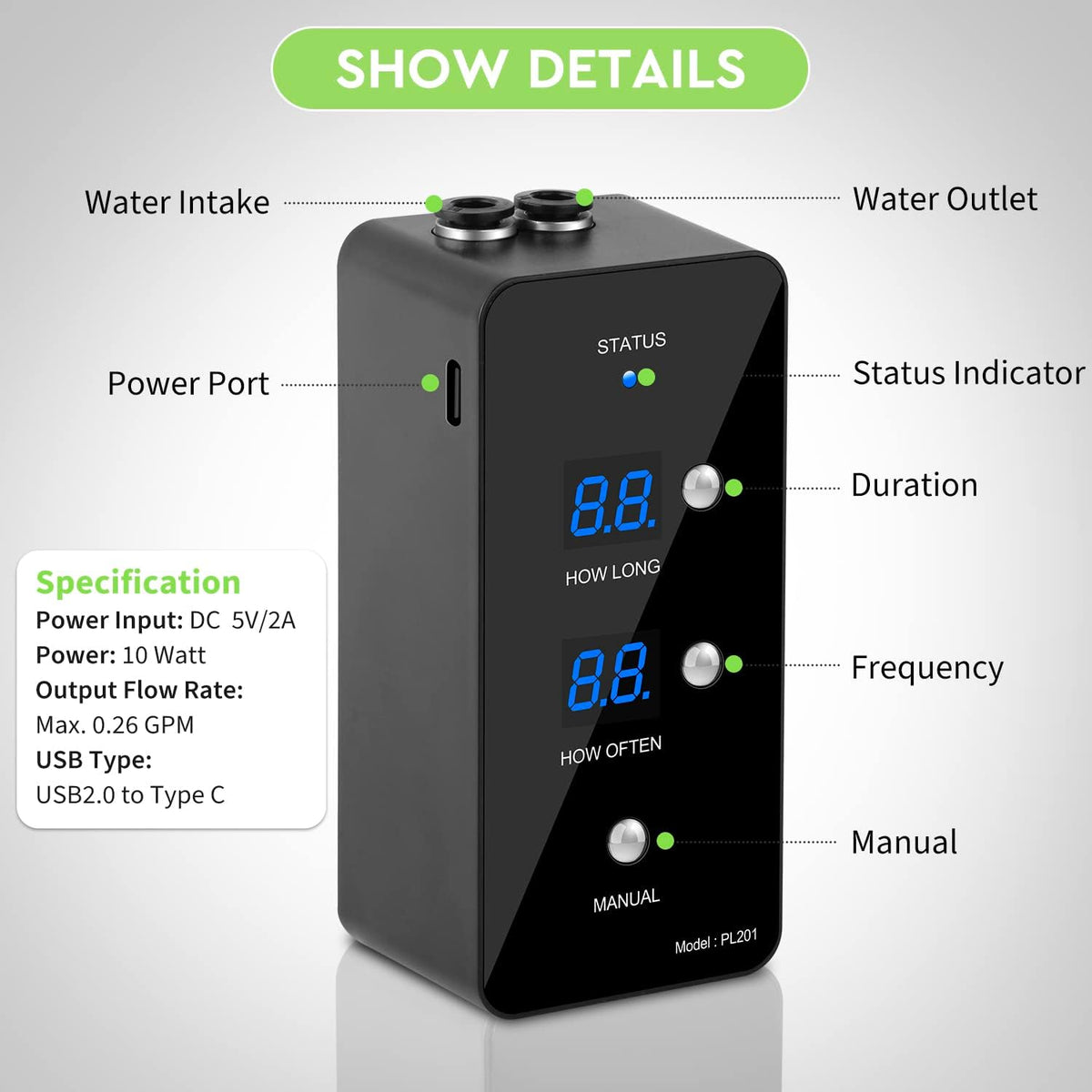 moistenland Reptile Humidifier, Misting System for Terrariums, Automatic with Adjustable Spray