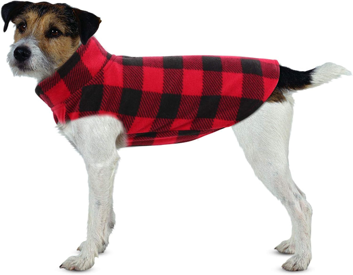 ASENKU Dog Sweater, Plaid Dogs Fleece Vest, Soft Comfortable Pet Pajamas, Warm Winter Puppy Shirt