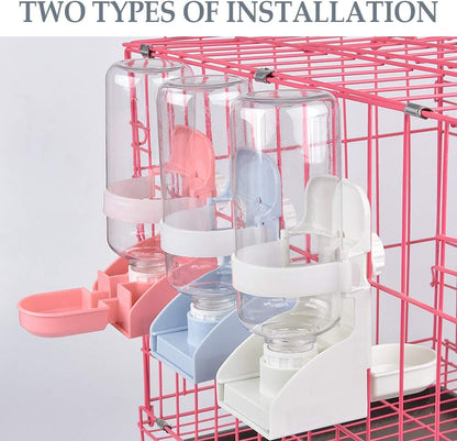 kathson Rabbit Water Bottle, 17oz Hanging Water Fountain Automatic Dispenser No Leak WaterFeeder