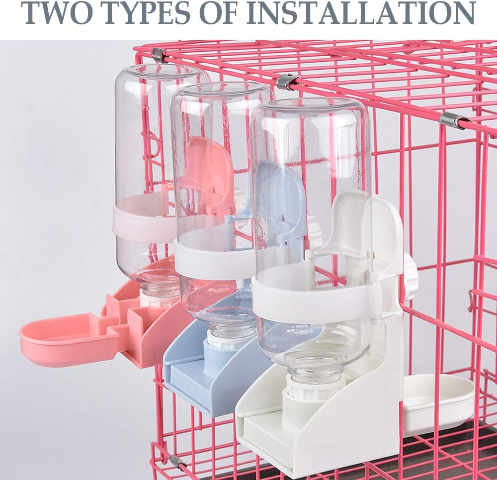 kathson Rabbit Water Bottle, 17oz Hanging Water Fountain Automatic Dispenser No Leak WaterFeeder