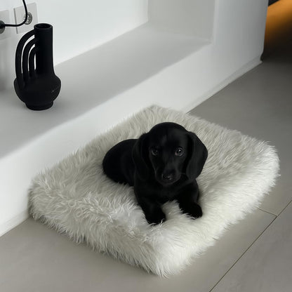 IHAPPYDOG Luxury Faux Fur Orthopedic Dog Beds, Memory Foam Crate Bed for Small, Medium, Large and