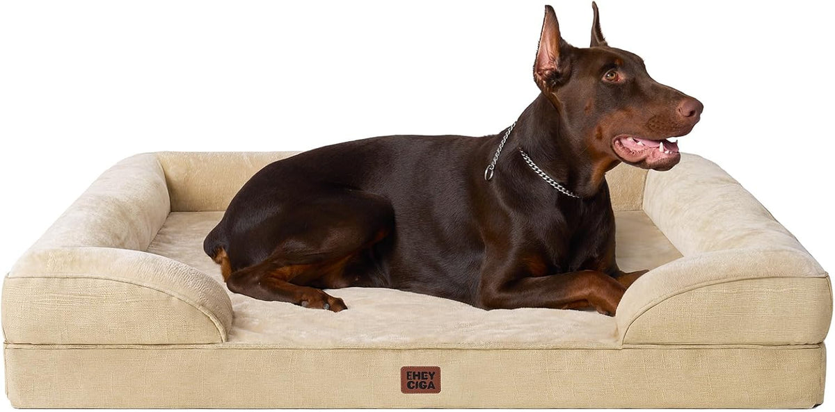 EHEYCIGA Orthopedic Dog Beds for Extra Large Dogs, Waterproof Memory Foam XXL Dog Bed with Sides