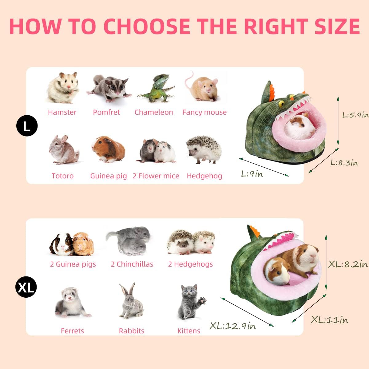 LEFTSTARER Guinea Pig Rat Bed and Hideout for Ferret Hedgehog Sleep and Hide, Hamster Small Pet