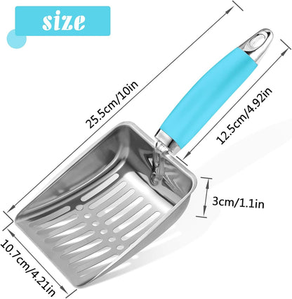 Cat Litter Scoop - Stainless Steel Metal Cat Litter Scoop-Sturdy Mesh Scooper - Mesh Shovel-Easy to